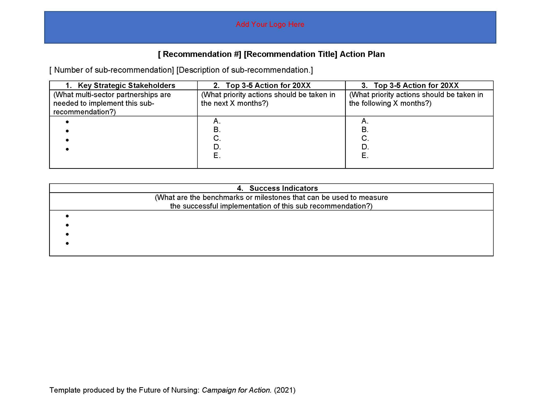 sample of equity action plan template