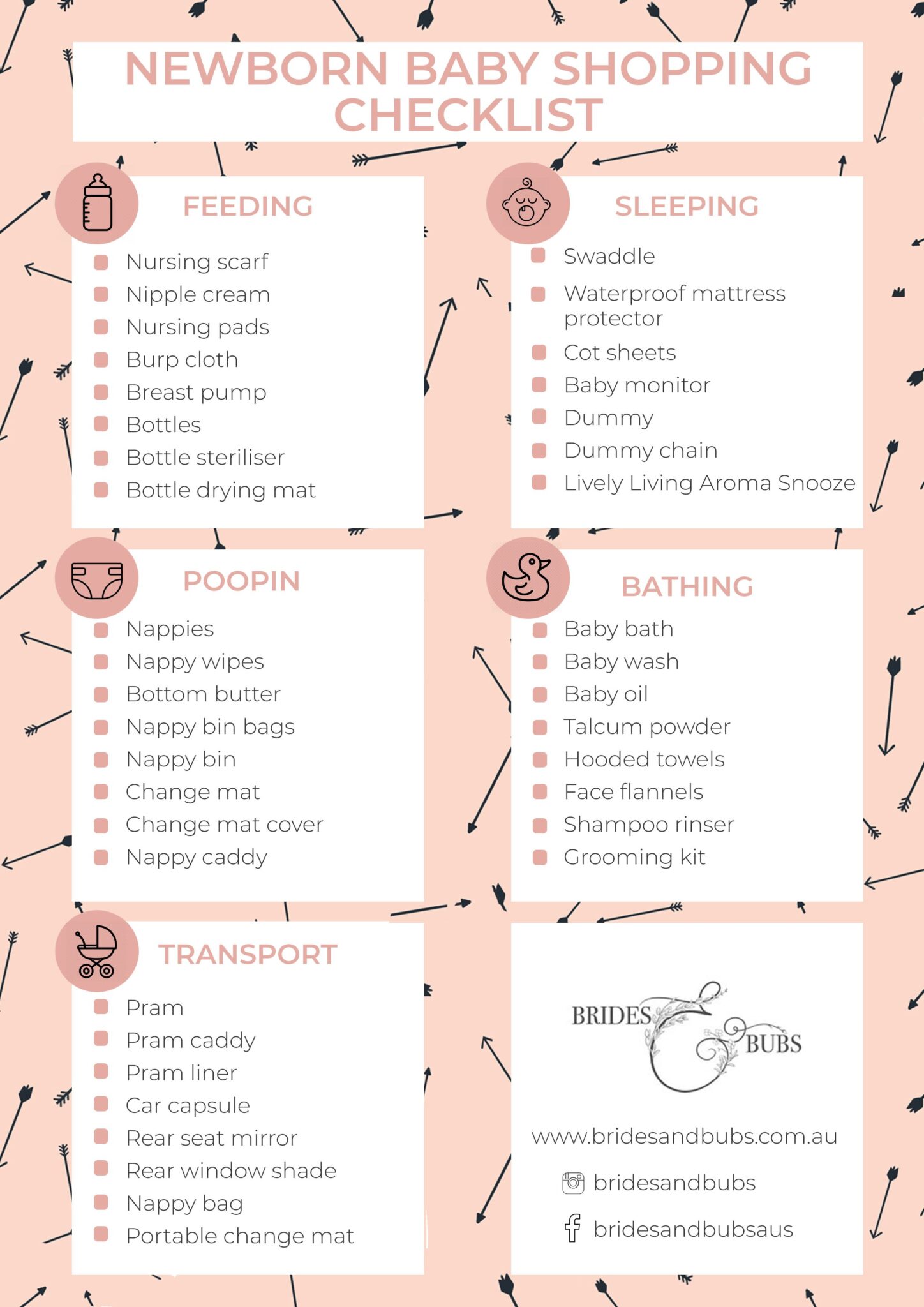 √ Free Printable Newborn Shopping Checklist Template