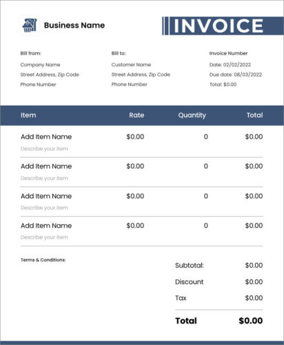 √ Free Printable Bakery Invoice Template