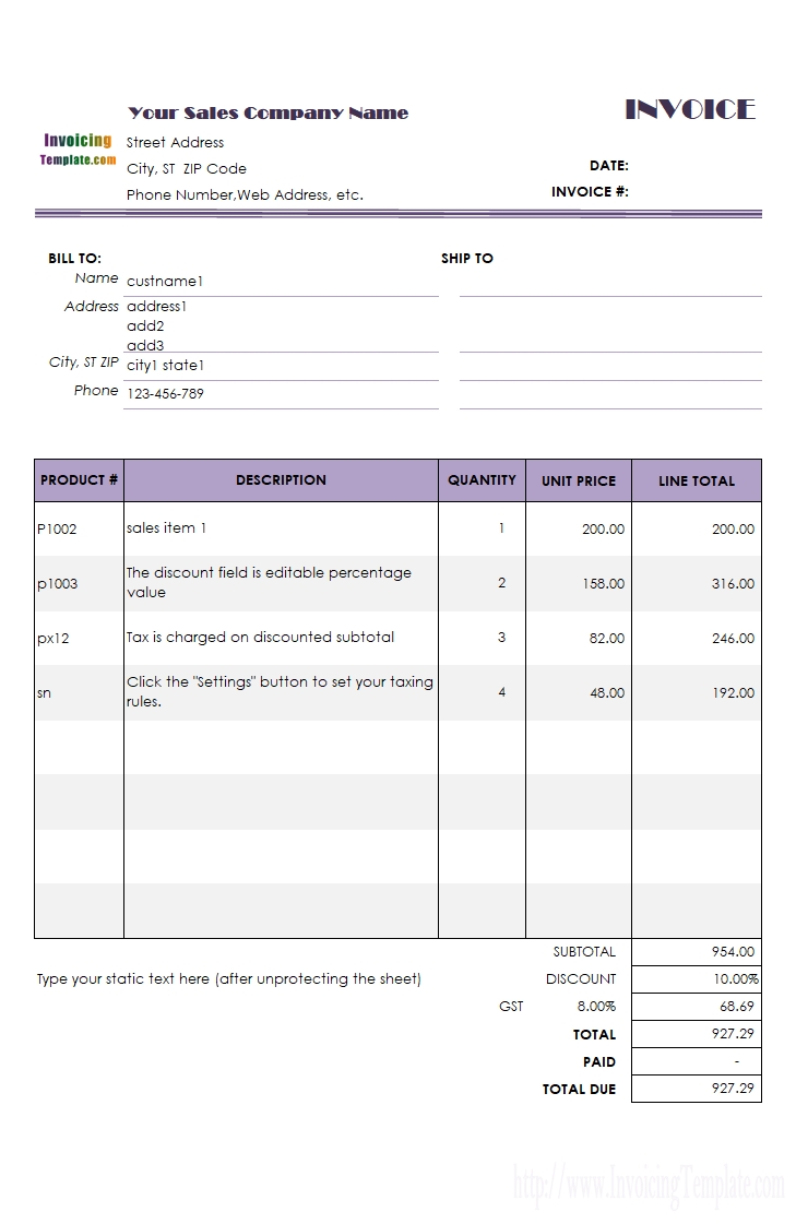 sample of printable works invoice template