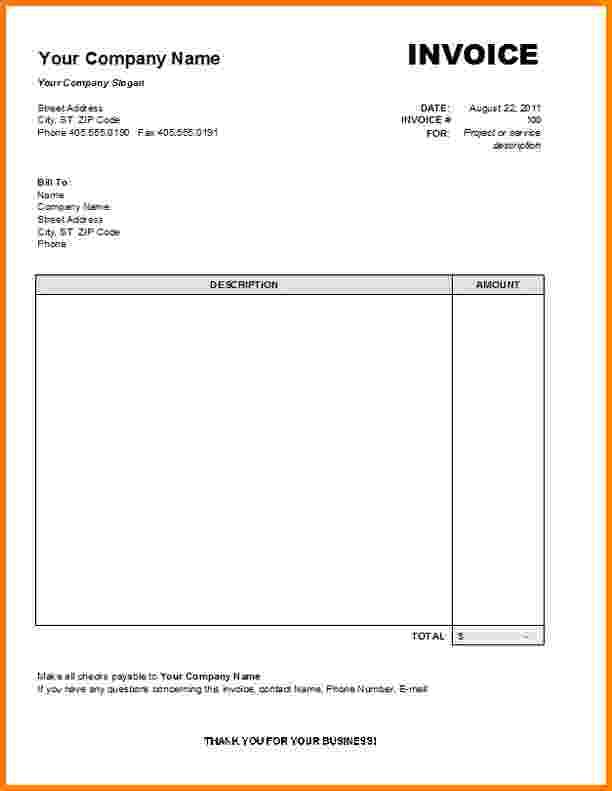 sample of services rendered invoice template