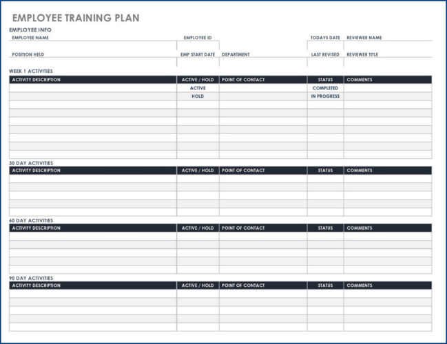 √ Training Schedule Template (With Samples)