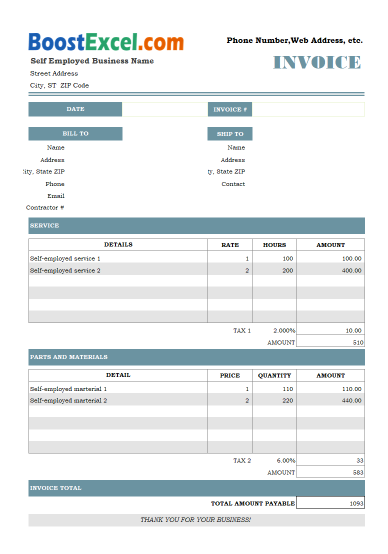 self employed cleaner invoice template sample