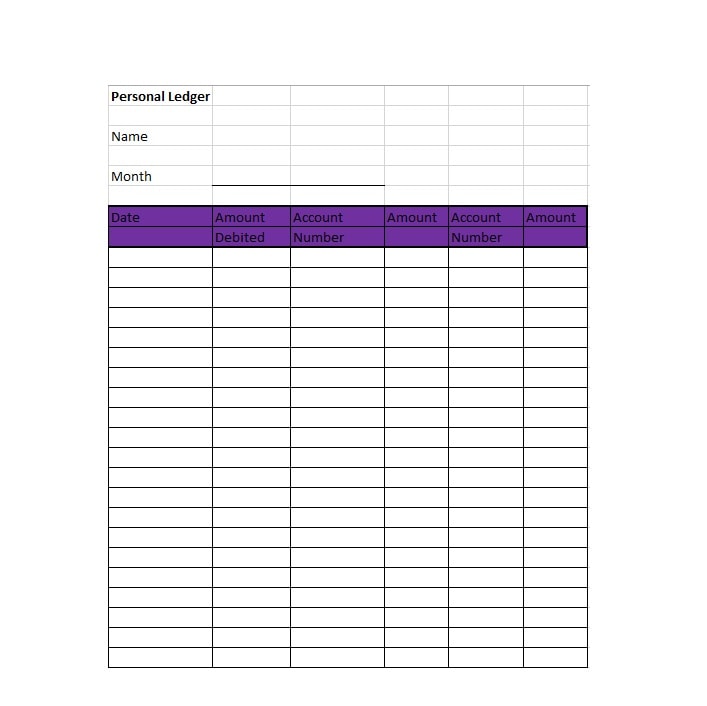 self employment ledger template