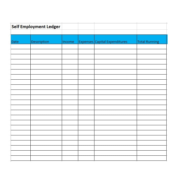 self employment ledger template