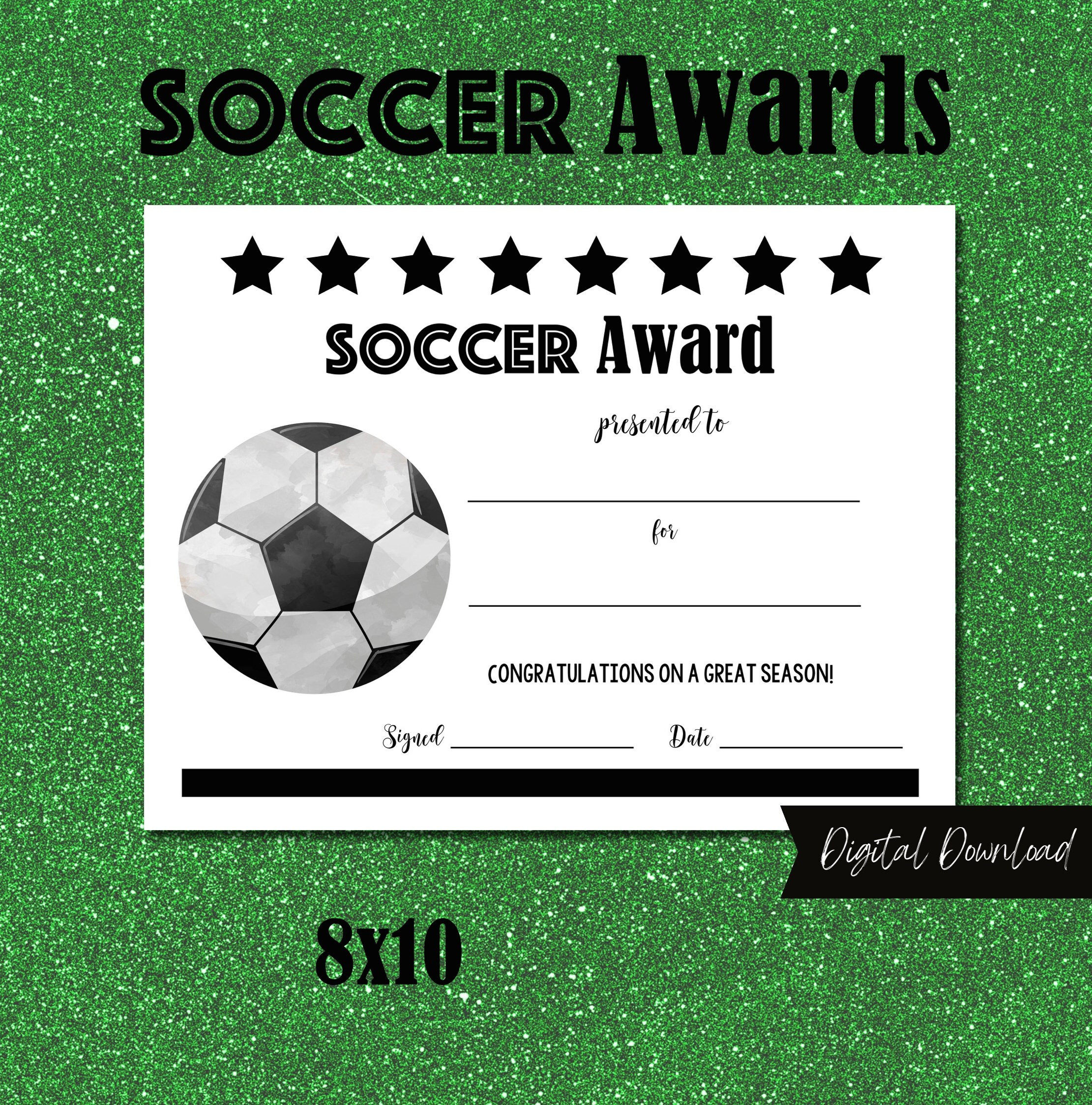 soccer award certificate template