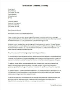 √ Termination Letter Template To Attorney (With Sample)