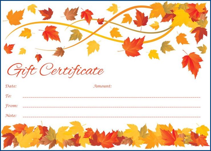 thanksgiving gift certificate template example