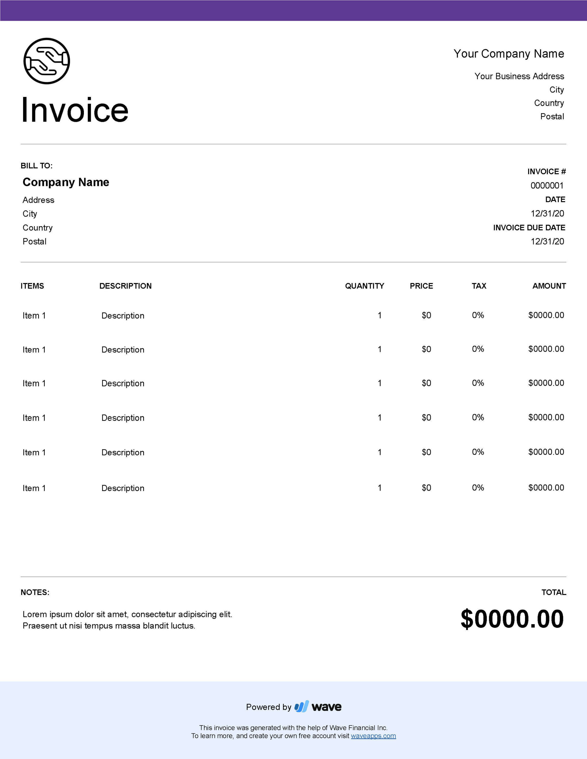 therapy invoice template