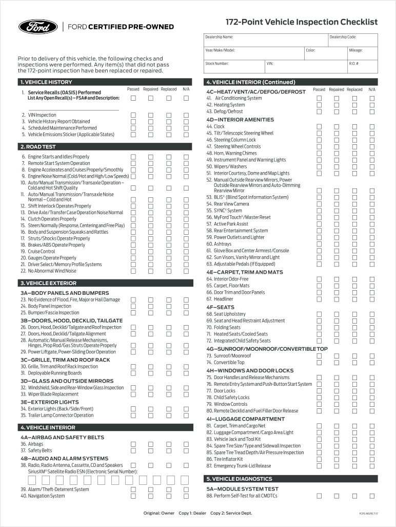 used car shopping checklist template